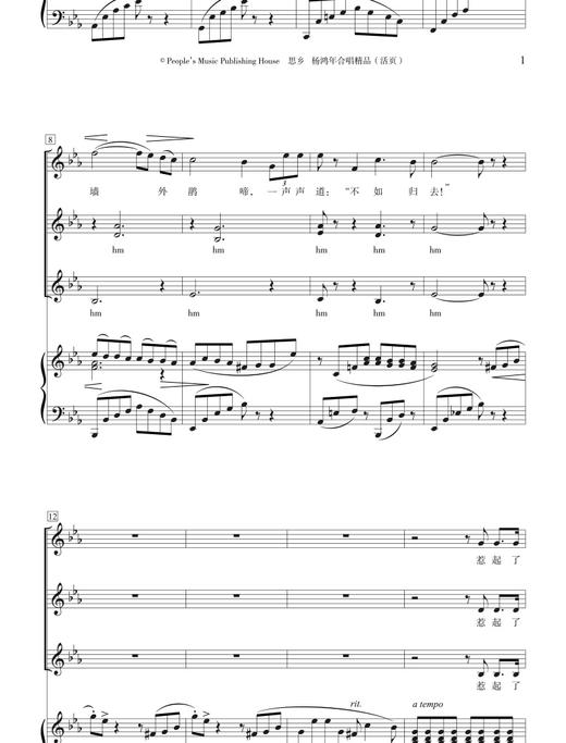 杨鸿年合唱精品 : 活页.思乡 商品图2