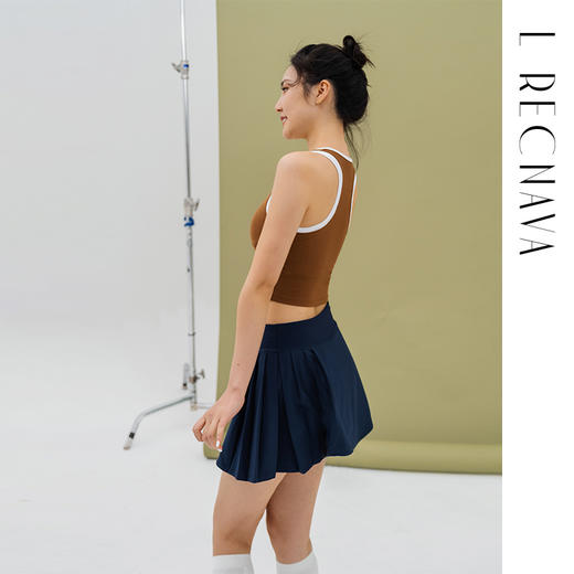 L RECNAVA [撞色拼接一体杯运动背心] 加宽工字背中高强度 U形领口 假两件凉感爽肤胸衣 副乳友好 商品图4