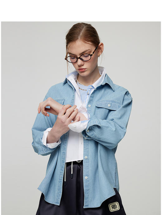 Teenie Weenie小熊卡通字母衬衫女夏季女衬衣TTYP252301W 商品图1