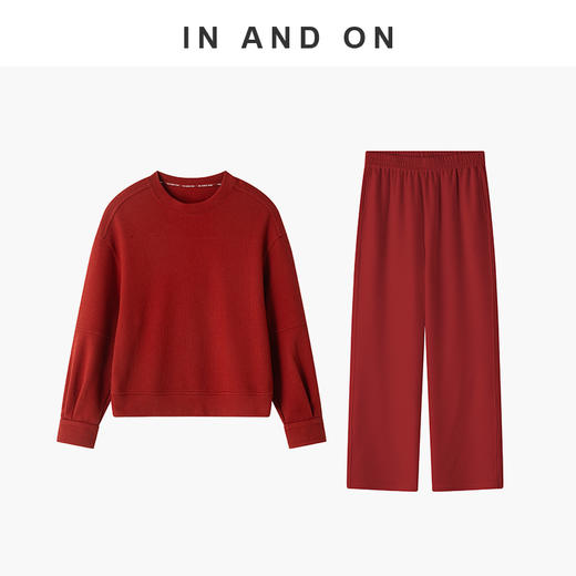 IN AND ON 漫步 精梳棉华夫格休闲圆领卫衣 55178/55179 商品图1