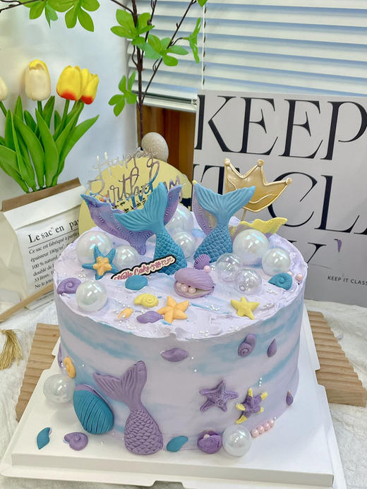 翻糖鱼尾巴奶油蛋糕 下单前请仔细阅读商品详情 商品图0