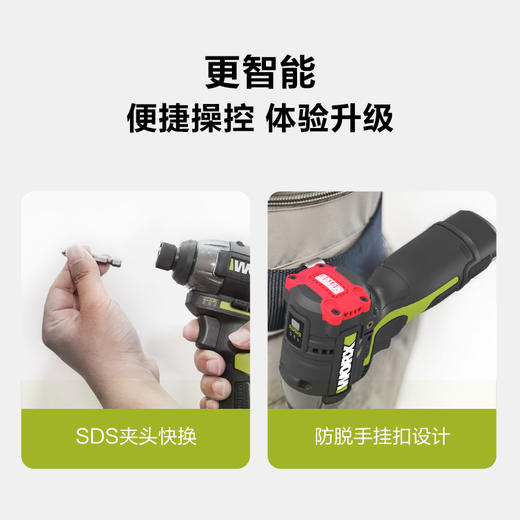 威克士160牛无刷冲击起子机WU132X大扭力专业电批电动螺丝刀充电WU132 商品图3