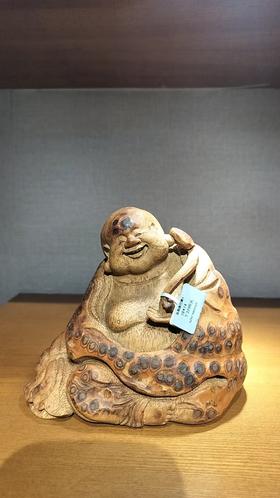 弥勒佛竹根雕16*14cm