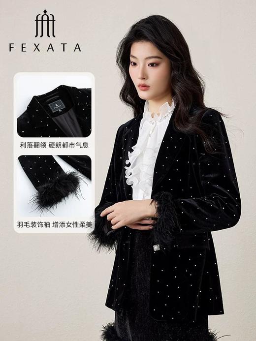 3楼FEXATA服饰(新百购) 时髦烫钻丝绒西装外套 商品图0