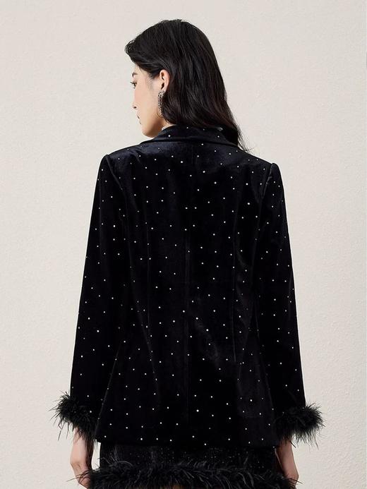3楼FEXATA服饰(新百购) 时髦烫钻丝绒西装外套 商品图2