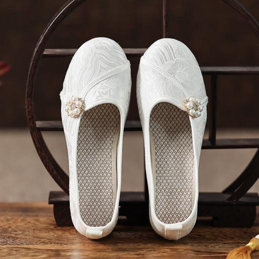 坡跟旗袍汉服搭配马面裙古装纯色素色布鞋XQ 商品图1