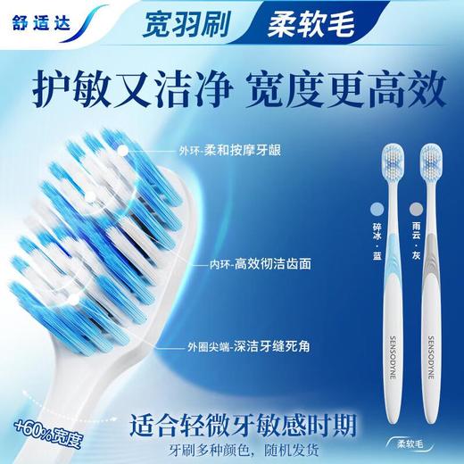 舒适达绒密宽羽牙刷(柔软毛)双支装 商品图0