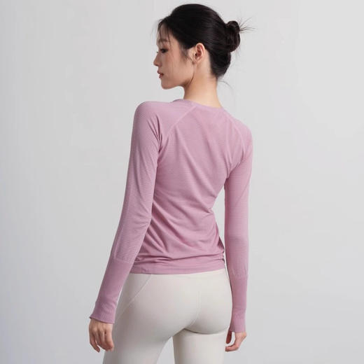 跃牌【美西西系列】春夏款修身圆领速干瑜伽服亮光跑步训练透气健身服长袖CX-2506 商品图1