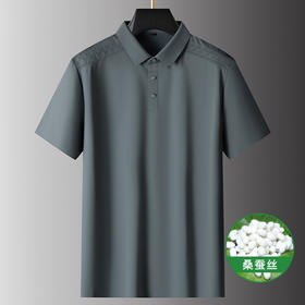 【桑蚕丝】【DPS】大依优型大码短袖POLO衫高端大码半袖翻领体恤男胖子运动休闲含桑蚕丝