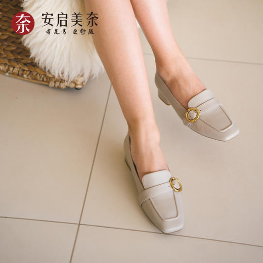 ARCHCONTACT安启美奈气垫云浅口单鞋乐福鞋羊皮舒适休闲女鞋52940 商品图3