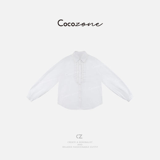 COCO ZONE 2025春季设计感翻领单排扣衬衫CD2A0261 商品图0