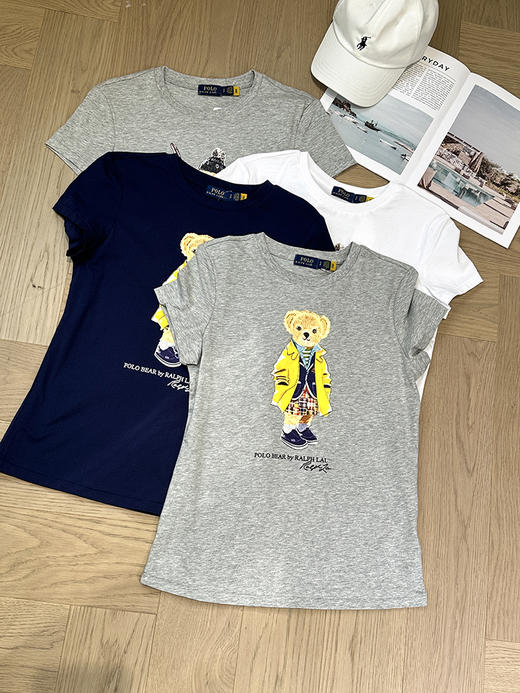 单品包邮现货 THS-特 无补 polo RL家女士 马球 小熊印花T恤 6色 BH2503 商品图4