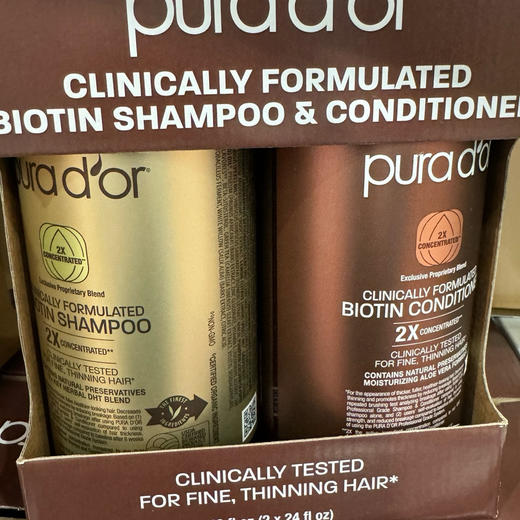 脱发严重的亲们看过来👉Pura dor 玫瑰金防脱固发洗发水709ml+护发素709ml，蕴含丰富的Pure & USDA高纯度阿甘油，DHT阻断剂等天然植物成分，无硅油，无防腐剂起泡剂等，天然有机 商品图5