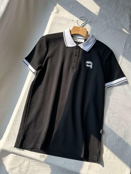 贝壳三 珠地棉撞色翻领卡通头像刺绣休闲纽扣短袖POLO衫C022608 商品图7