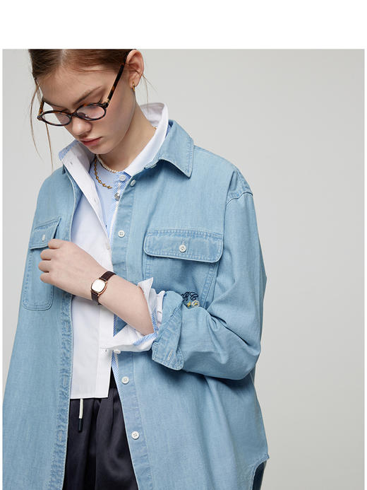 Teenie Weenie小熊卡通字母衬衫女夏季女衬衣TTYP252301W 商品图3
