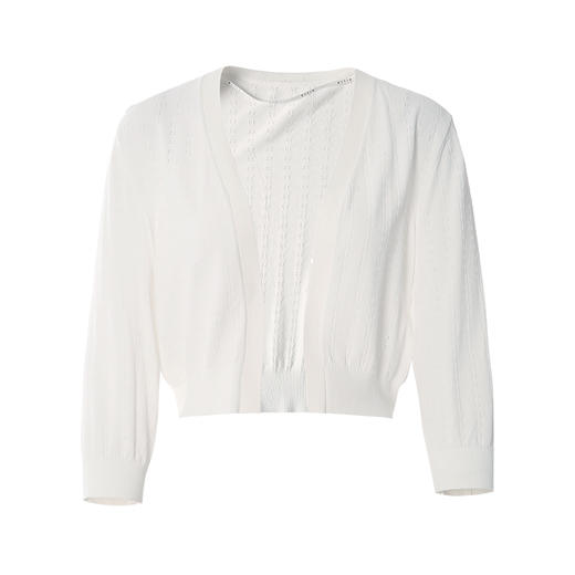 EITIE爱特爱夏季新款通勤气质显瘦纯色针织开衫7801507 商品图10