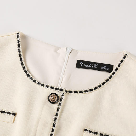 奢姿2025年春季新款大码女装拼接百褶法式裙子胖妹妹圆领连衣裙9951892531 商品图2