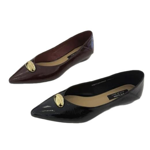 PT'SON百田森 女鞋尖头浅口时装单鞋2025春季新款复古两穿低跟鞋PYQA5110 商品图0