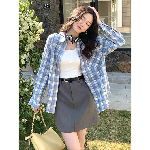 【129选3件，不退换】熙世界灰色学院风西装短裙女2025春秋新款高腰气质a字包臀半身裙 商品图0