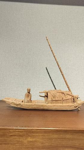 一帆风顺摆件/黄杨木35*36cm