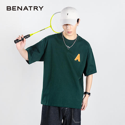 贝纳川圆领宽松字母短袖T恤ECP214011 商品图4