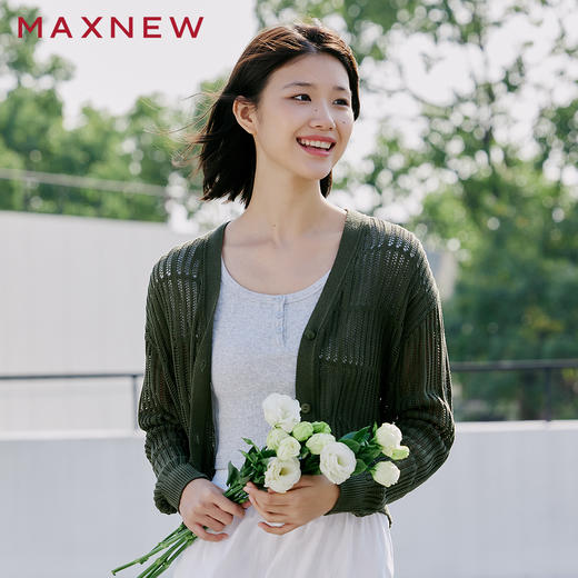 【衬衫】镂空短针织开衫 1P2222502 商品图0