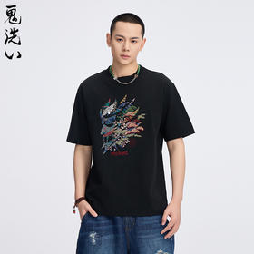 ONIARAI/鬼洗25春夏新品经典日系感温变色刺绣宽松短T男 B840275