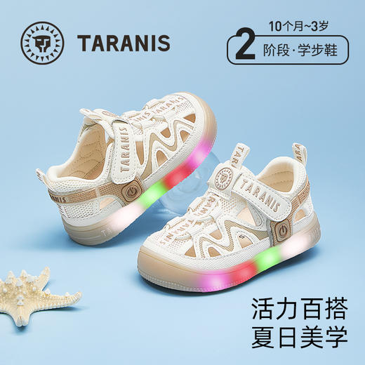 泰兰尼斯夏季新款宝宝凉鞋童鞋防滑软底鞋女童防踢闪灯鞋男童鞋子  T07T5B6279 商品图0