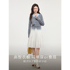 【专属特价】熙世界假两件灰色绞花针织开衫女2025早春新款学院风polo翻领上衣 商品缩略图2
