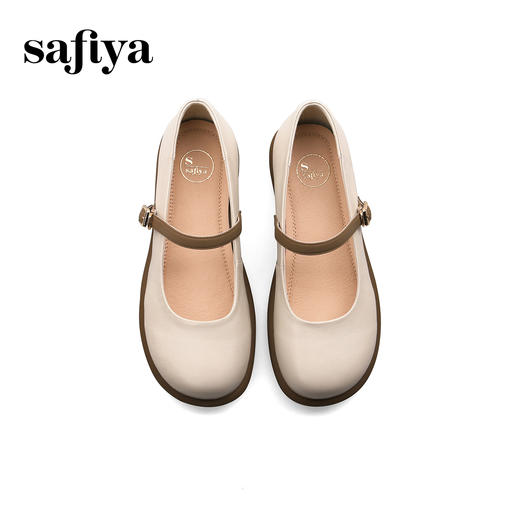 Safiya/索菲娅2025早春漫舞·学院风休闲一字带浅口JK玛丽珍小皮鞋 SFD1111402 商品图3