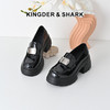 经典鲨2025年春新品圆头时尚英伦风高粗跟气质乐福鞋单鞋女KW323-517011 商品缩略图0