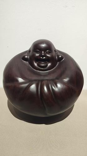 摇钱佛摆件/黑檀21cm