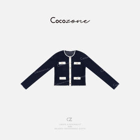 COCO ZONE 春季小香风设计感拼色长袖针织开衫ACD1A0302