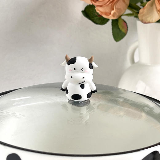 【防烫把手设计！给双手更好的保护】ins可爱奶牛双耳带盖泡面碗少女心宿舍家用陶瓷碗餐具耐热高颜值。ry 商品图3