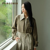 Famecoco商场同款风衣长款假两件拼接高腰翻领通勤春款FAB6AT004 商品缩略图4
