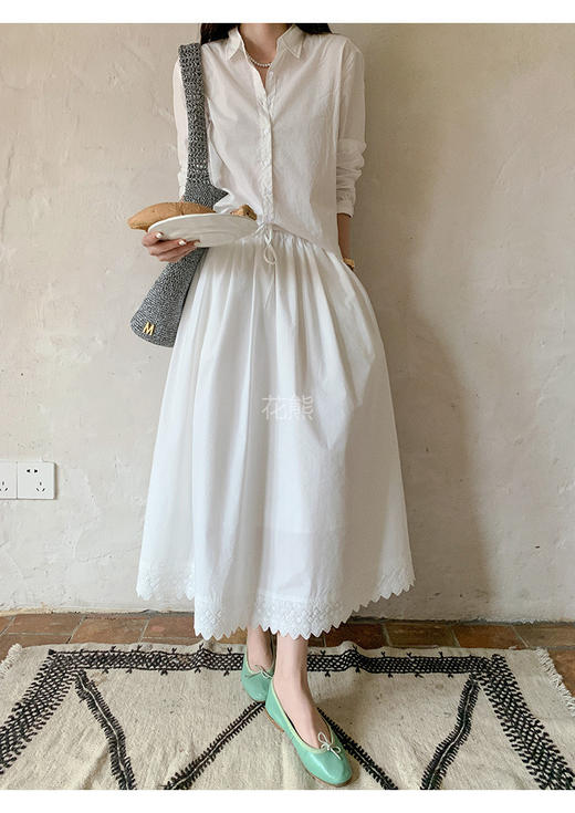 【蕾丝边半身裙】“浪漫与优雅的音域符号”轻松拿捏温柔氛围感的小白裙 松紧腰穿着不束缚，内里选用纯色里布亲肤舒适 不透光不闷热下摆月牙花边点缀，丰富层次 商品图0