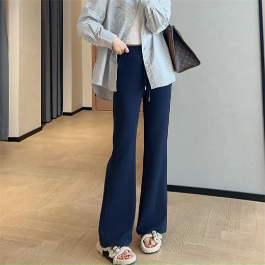 【显瘦显高神裤】高腰微喇针织裤  松紧腰设计立体剪裁遮肉显瘦 百搭不挑人 商品图1