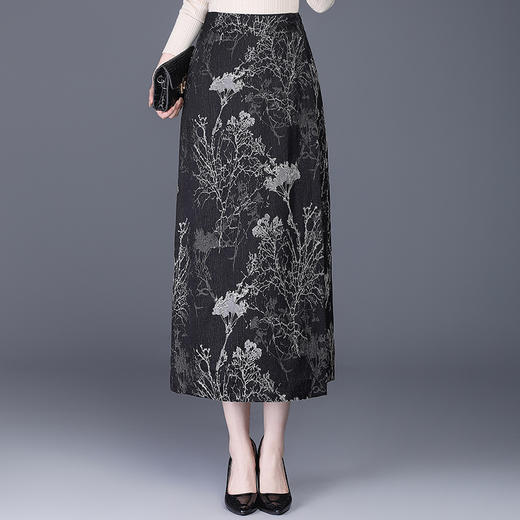 一片式通勤印花半身裙，长款修身显瘦直筒裙气质A字裙MYX-JYM-2520-L 商品图2