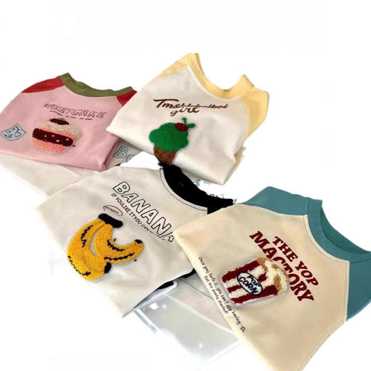【爆卖10w+毛巾绣长T】49/任选3件🌈太太太可爱了吧！80-160码爆款26色儿童美式毛巾绣印花纯棉男女童长T恤聚 商品图2