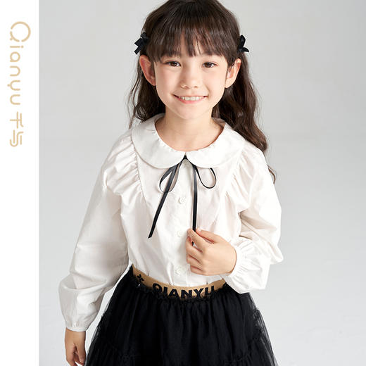笛莎千与2025春季新款女童时尚长袖衬衫 商品图3