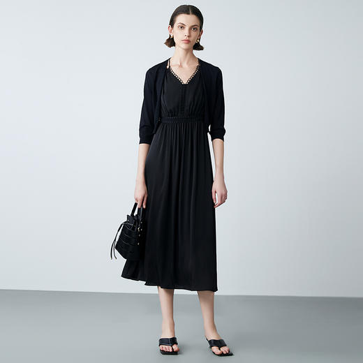 EITIE爱特爱夏季新款通勤气质显瘦纯色针织开衫7801507 商品图6