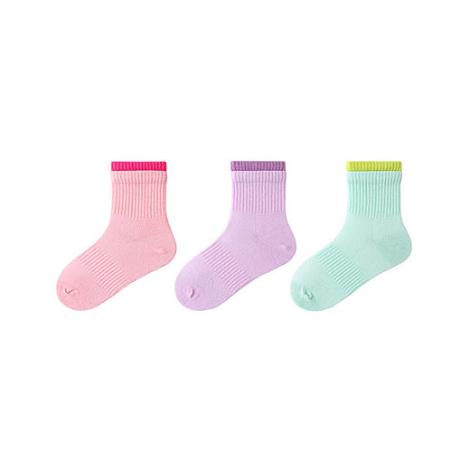 【3双装】迷你巴拉男女童亲肤无骨透气袜子宝宝棉弹袜不勒脚 商品图4