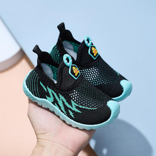 【便捷一脚蹬，方便宝宝自己穿脱~】春夏季镂空网鞋 加大网眼 透气幼儿园室内鞋 儿童网面运动鞋一脚蹬-QQ 商品图2