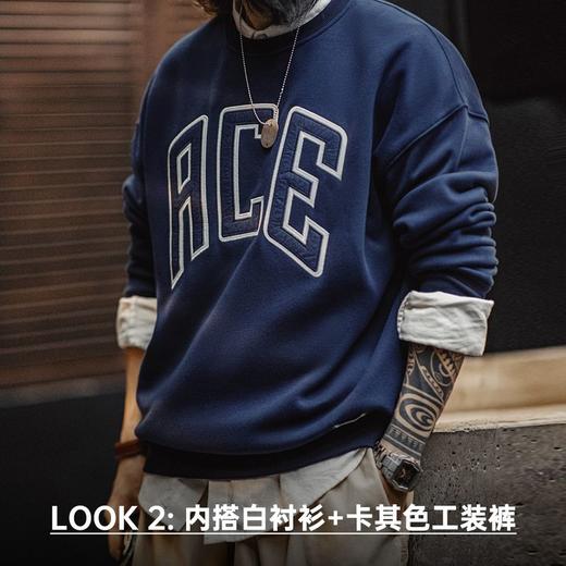 【摇粒绒内里 保暖UP】字母刺绣加绒卫衣 商品图4