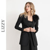 LIZZY早秋V领西装外套女长袖优雅时尚西装外套西服上衣配胸花8006 商品缩略图1