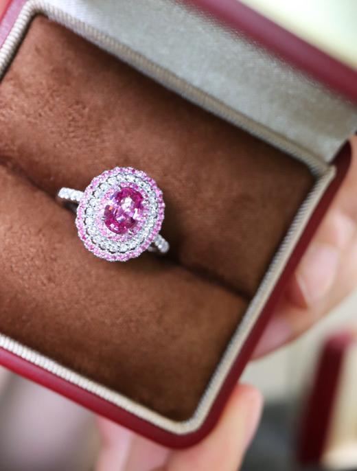 1.03ct刻面帕帕拉恰蓝宝石戒指 商品图0