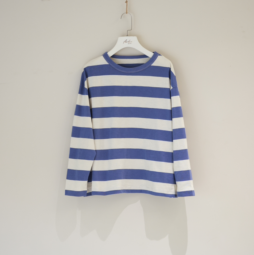 蓝白条纹棉T恤