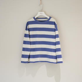 蓝白条纹棉T恤