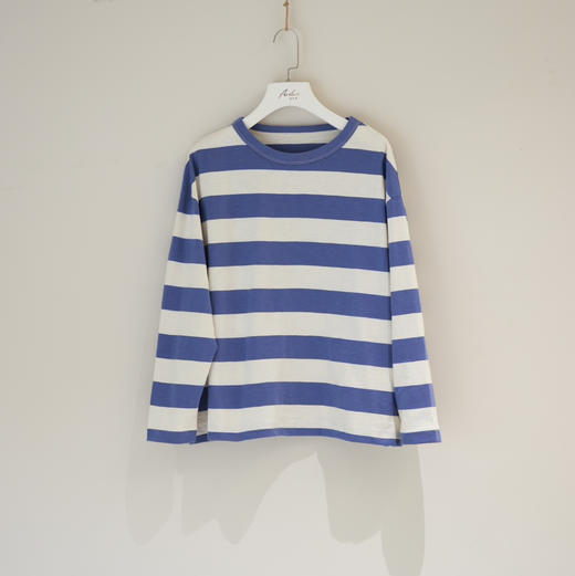 蓝白条纹棉T恤 商品图0