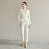 IWY/米白色工作服女职业气质套装新款时尚一粒扣西服正装两件套CP2227 商品缩略图3